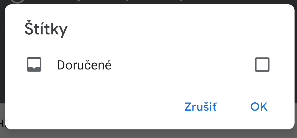 Image of Gmail's new label menu